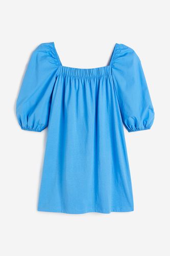 Baumwollkleid mit Puffärmeln Blau, Alltagskleider in Größe L. Farbe: - H&M - Modalova