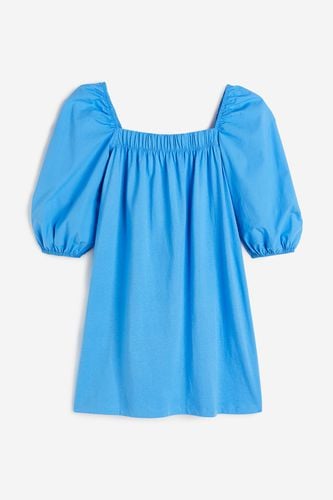 Baumwollkleid mit Puffärmeln Blau, Alltagskleider in Größe M. Farbe: - H&M - Modalova