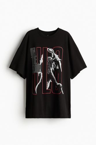 Oversized T-Shirt mit Print Schwarz/Jennifer Lopez in Größe L. Farbe: - H&M - Modalova