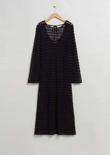 Pointelle-Strick-Kleid mit Rückenschnürung Schwarz, Alltagskleider in Größe S. Farbe: - & Other Stories - Modalova