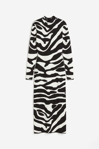 Kleid aus Jacquardstrick Schwarz/Zebraprint, Alltagskleider in Größe S. Farbe: - H&M - Modalova