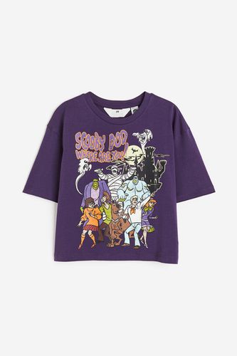 Oversized T-Shirt mit Print Dunkellila/Scooby-Doo, T-Shirts & Tops in Größe 158/164. Farbe: - H&M - Modalova