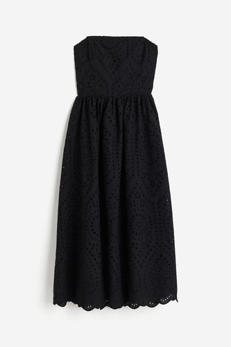 Bandeau-Kleid mit Broderie Anglaise Schwarz, Alltagskleider in Größe XL. Farbe: - H&M - Modalova