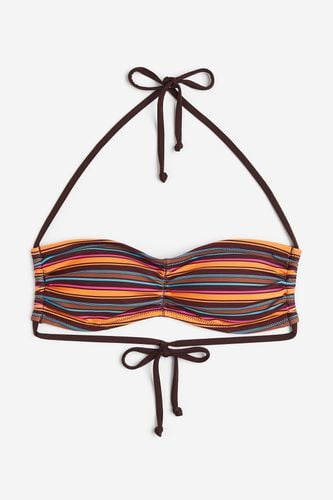Wattiertes Bandeau-Bikinitop Braun/Gestreift, Bikini-Oberteil in Größe 38. Farbe: - H&M - Modalova