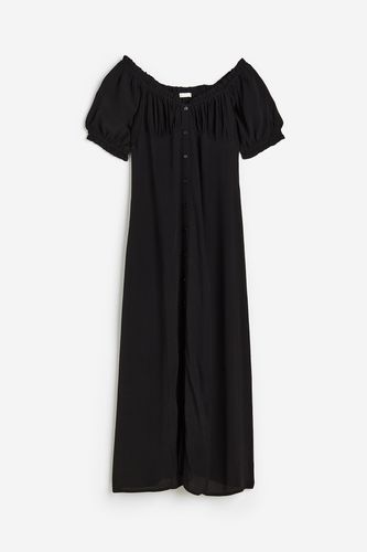 Schulterfreies Kleid aus Crêpe Schwarz, Alltagskleider in Größe 32. Farbe: - H&M - Modalova
