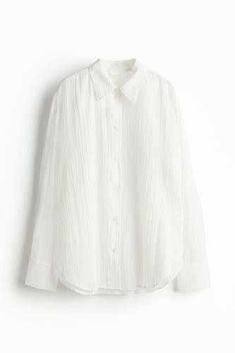 Gecrinkelte Baumwollbluse Weiß, Freizeithemden in Größe XS. Farbe: - H&M - Modalova