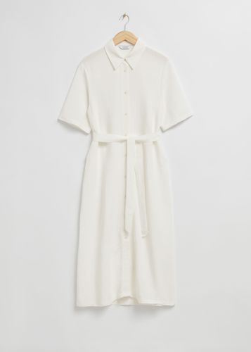 Midi-Hemdblusenkleid mit Gürtel Weiß, Alltagskleider in Größe S. Farbe: - & Other Stories - Modalova