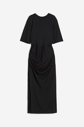 Drapiertes Jerseykleid Schwarz, Alltagskleider in Größe XS. Farbe: - H&M - Modalova
