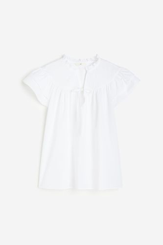 Popeline-Bluse mit Volantärmeln Weiß, Blusen in Größe XL. Farbe: - H&M - Modalova