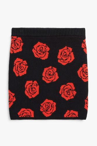Mini-Strickrock mit Jacquardmuster Rote Rosen, Röcke in Größe XL. Farbe: - Monki - Modalova