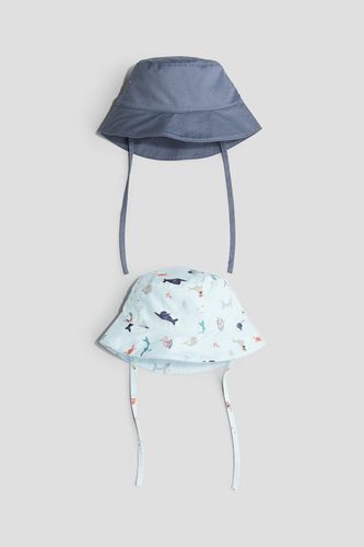 Er-Pack Sonnenhüte aus Baumwolle Marineblau/Meeresleben, Hut in Größe 86/92. Farbe: - H&M - Modalova