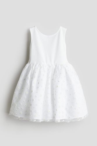 Kleid mit ausgestelltem Rock Weiß/Geblümt, Kleider in Größe 98/104. Farbe: - H&M - Modalova