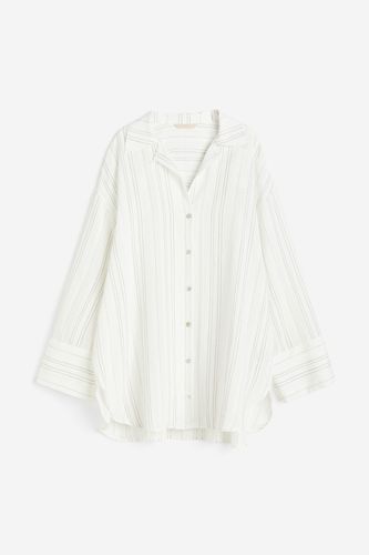 Bluse aus Jacquardstoff Weiß/Gestreift, Freizeithemden in Größe M. Farbe: - H&M - Modalova