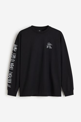 Bedrucktes Jerseyshirt in Oversized Fit Schwarz/Zug, T-Shirt Größe M. Farbe: - H&M - Modalova