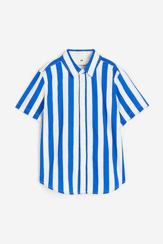 Kurzarmhemd aus Baumwolle Knallblau/Gestreift, T-Shirts & Tops in Größe 92. Farbe: - H&M - Modalova