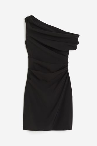 Drapiertes One-Shoulder-Kleid Schwarz, Party kleider in Größe 46. Farbe: - H&M - Modalova