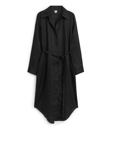 Hemdkleid aus Leinen Schwarz, Alltagskleider in Größe 32. Farbe: - Arket - Modalova