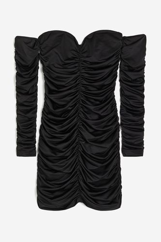 Schulterfreies Kleid mit Raffungen Schwarz, Party kleider in Größe L. Farbe: - H&M - Modalova
