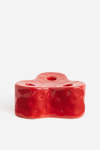 Kerzenhalter aus glasiertem Steingut Rot, Kerzenständer & in Größe Onesize. Farbe: - H&m Home - Modalova