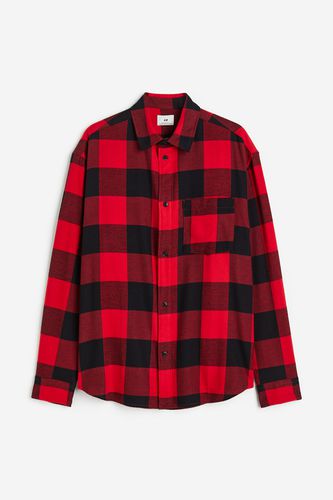 Flanellhemd in Relaxed Fit Rot/Kariert, Freizeithemden Größe M. Farbe: - H&M - Modalova