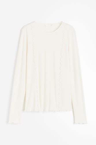 Jerseyshirt mit Overlockdetails Weiß, Tops in Größe S. Farbe: - H&M - Modalova