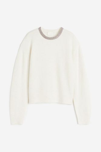 Pullover mit Strassverzierung Weiß in Größe L. Farbe: - H&M - Modalova