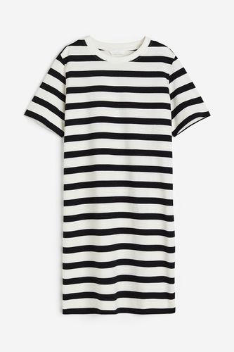 T-Shirt-Kleid aus Baumwolle Weiß/Schwarz gestreift, Alltagskleider in Größe XS. Farbe: - H&M - Modalova