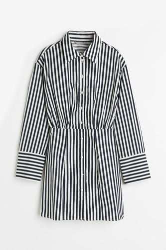 Blusenkleid aus Baumwolle Marineblau/Gestreift, Alltagskleider in Größe XS. Farbe: - H&M - Modalova