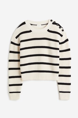 Pullover aus Baumwollmix Cremefarben/Gestreift in Größe S. Farbe: - H&M - Modalova