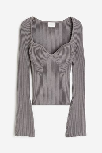 Gerippter Pullover Grau in Größe XL. Farbe: - H&M - Modalova