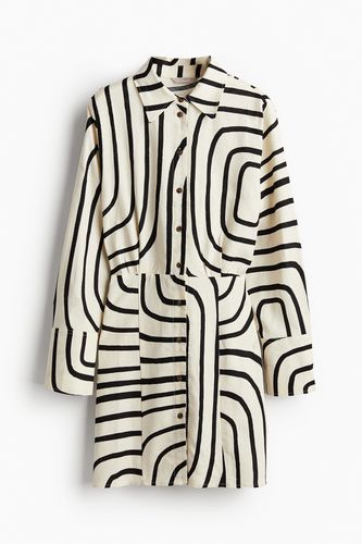 Blusenkleid aus Leinenmix Cremefarben/Gemustert, Alltagskleider in Größe XL. Farbe: - H&M - Modalova