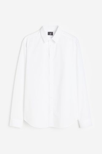 Easy-Iron-Hemd in Slim Fit Weiß, Elegant Größe S. Farbe: - H&M - Modalova