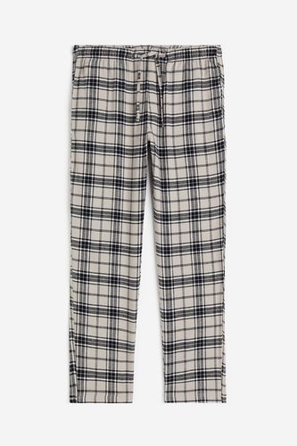 Pyjamahose aus Flanell Regular Fit Beige/Kariert, Pyjama-Hosen in Größe XS. Farbe: - H&M - Modalova
