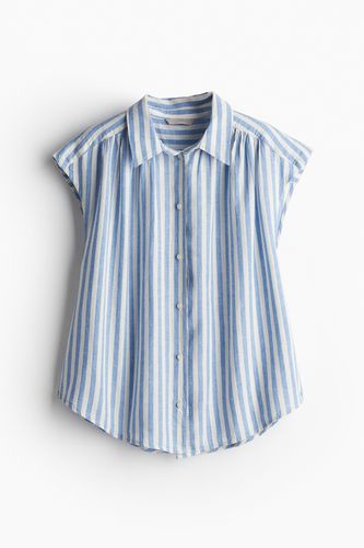 Ärmellose Bluse aus Leinenmix Weiß/Blau gestreift, Blusen in Größe XL. Farbe: - H&M - Modalova