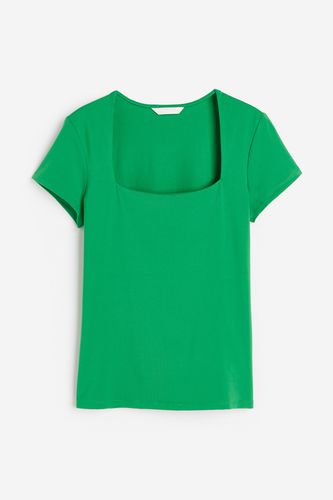 Shirt mit eckigem Ausschnitt Grün, T-Shirt in Größe XS. Farbe: - H&M - Modalova