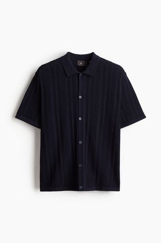 Pointellestrick-Hemd in Regular Fit Marineblau, Freizeithemden Größe XS. Farbe: - H&M - Modalova