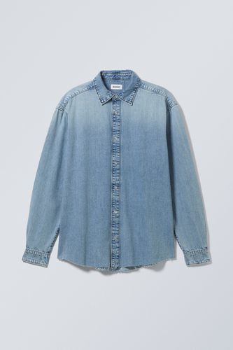 Jeanshemd mit lockerer Passform Blau stonewashed, Freizeithemden in Größe M. Farbe: - Weekday - Modalova