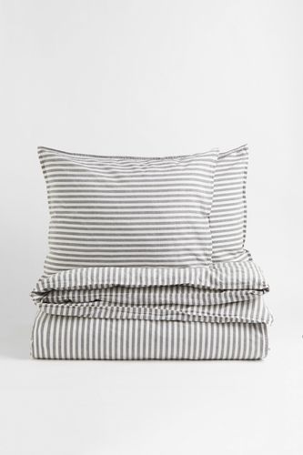 Bettwäsche für Doppelbett/King-Size-Bett Grau/Weiß gestreift in Größe 240x220 65x65 cm. Farbe: - H&m Home - Modalova
