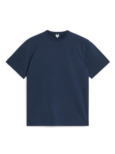 T-Shirt aus Baumwolle und Leinen Dunkelblau in Größe XS. Farbe: - Arket - Modalova