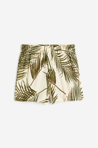 Crêpe-Shorts Hellbeige/Blätter in Größe XS. Farbe: - H&M - Modalova