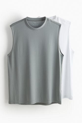 DryMove™ 2er-Pack Sport-Tanktops Grau/Weiß, Sport – T-Shirts in Größe XXL. Farbe: - H&M - Modalova