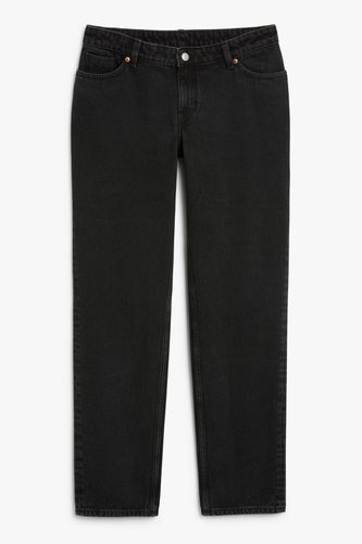 Gerade schwarze Jeans Moop, tief sitzend Schwarz, Straight in Größe 33/32. Farbe: - Monki - Modalova