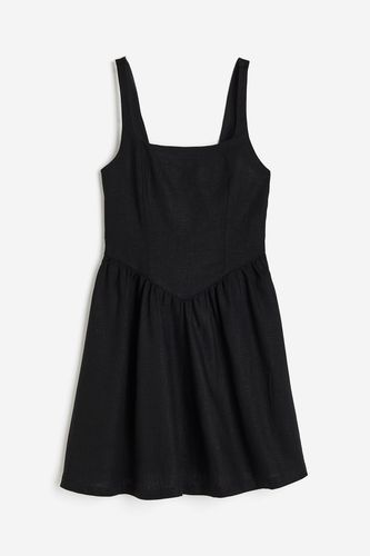 Ausgestelltes Kleid aus Leinenmix Schwarz, Alltagskleider in Größe XS. Farbe: - H&M - Modalova