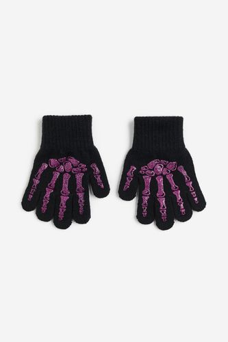 Handschuhe mit Print Schwarz/Skelett in Größe 92/104. Farbe: - H&M - Modalova