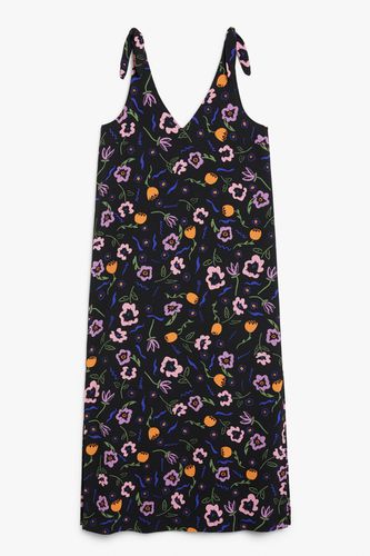 Trägerkleid mit V-Ausschnitt schwarz geblümt Blumen-Konfetti-Print, Alltagskleider in Größe S. Farbe: - Monki - Modalova