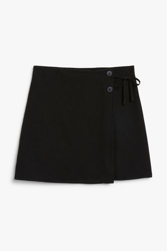 Wickelrock schwarz Leinenmischung Schwarz, Röcke in Größe 38. Farbe: - Monki - Modalova