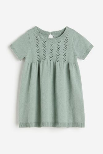 Strickkleid aus Baumwolle Mattgrün, Kleider in Größe 68. Farbe: - H&M - Modalova