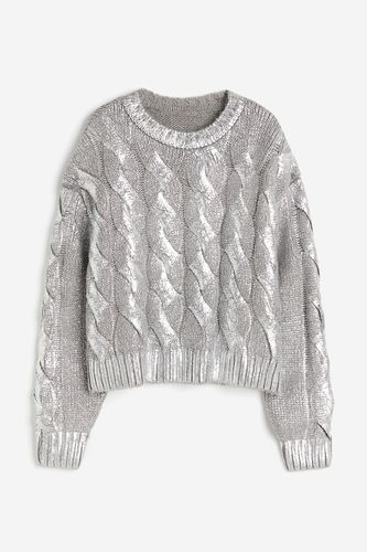 Pullover mit Zopfmuster Hellgrau/Silberfarben in Größe S. Farbe: - H&M - Modalova