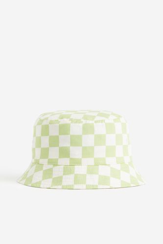 Bucket Hat aus Twill Hellgrün/Kariert, Hut in Größe 128/146. Farbe: - H&M - Modalova