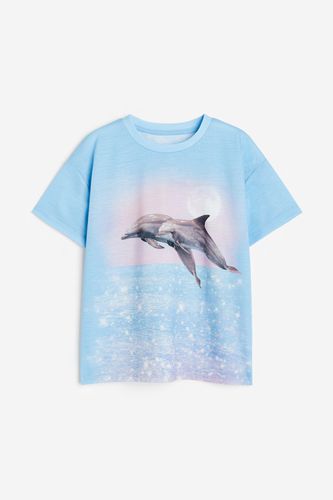 Oversized T-Shirt Hellblau/Delfine, T-Shirts & Tops in Größe 170. Farbe: - H&M - Modalova